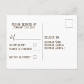 Carte de réponse de mariage aux pivoines violettes (Dos)