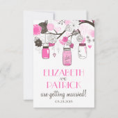 Carte de réponse de mariage aux pots Mason rose ch (Dos)