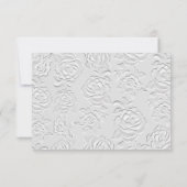 Carte de réponse de mariage aux roses blanches en (Dos)