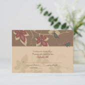 Carte de réponse de mariage aux vignes d'automne e (Debout devant)