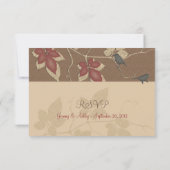 Carte de réponse de mariage aux vignes d'automne e (Dos)