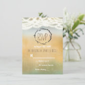 Carte de réponse de mariage avec bâtons rustiques (Debout devant)