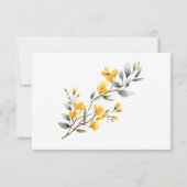 Carte de réponse de mariage avec choix de dîner fl (Dos)