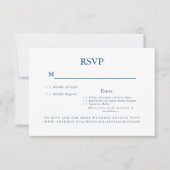 Carte de réponse de mariage avec choix de dîner Te (Devant)