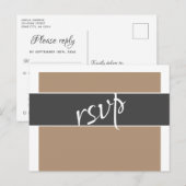 Carte de réponse de mariage avec choix de menu et  (Devant / Derrière)