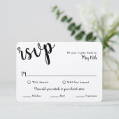 Carte de réponse de mariage avec choix de PLAT (Debout devant)