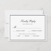 carte de réponse de mariage avec choix de repas da (Devant)