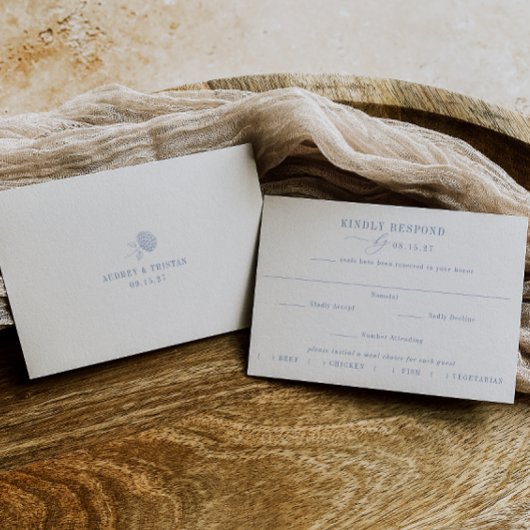 Carte de réponse de mariage avec choix de repas HY
