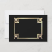 Carte de réponse de mariage avec code QR cadre or (Dos)