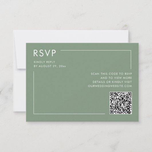 Carte de réponse de mariage avec code QR de photo (Devant)