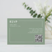 Carte de réponse de mariage avec code QR de photo (Debout devant)