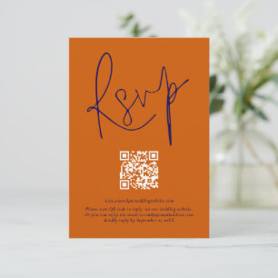 Carte de réponse de mariage avec code QR écriture