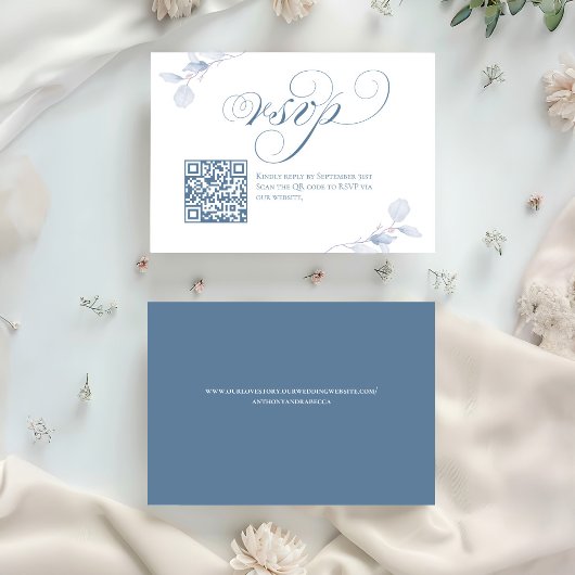 Carte de réponse de mariage avec code QR en écritu