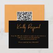 Carte de réponse de mariage avec code QR paillette (Devant / Derrière)