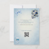 Carte de réponse de mariage avec code QR personnal (Dos)