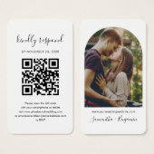 Carte de réponse de mariage avec code QR pour coup (Devant & derrière)