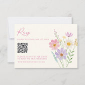 Carte de réponse de mariage avec code QR pour jard (Devant)