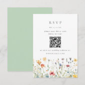 Carte de réponse de mariage avec code QR pour les (Devant / Derrière)