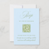 Carte de réponse de mariage avec code QR Sage Gree (Devant)