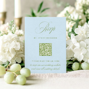 Carte de réponse de mariage avec code QR Sage Gree