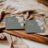 Carte de réponse de mariage avec code QR vert sage