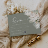 Carte de réponse de mariage avec code QR vert sage