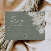 Carte de réponse de mariage avec code QR vert sage