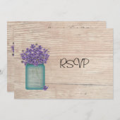 Carte de réponse de mariage avec des violettes dan (Devant / Derrière)