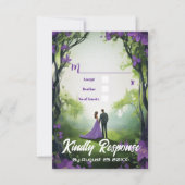 Carte de réponse de mariage avec design de forêt v (Devant)