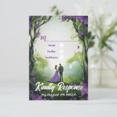 Carte de réponse de mariage avec design de forêt v (Debout devant)