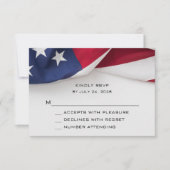 Carte de réponse de mariage avec drapeau américain (Devant)