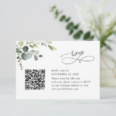 Carte de réponse de mariage avec eucalyptus de cou (Debout devant)
