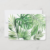 Carte de réponse de mariage avec feuillage de palm (Dos)