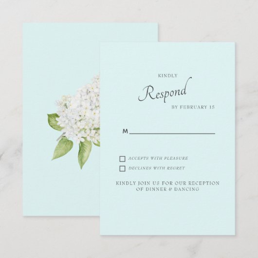 Carte de réponse de mariage avec fond de mer Écume (Devant / Derrière)