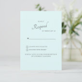 Carte de réponse de mariage avec fond Seafoam et H (Debout devant)