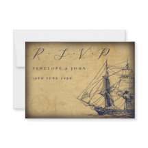 Carte de réponse de mariage avec illustration de n