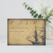 Carte de réponse de mariage avec illustration de n (Debout devant)