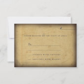 Carte de réponse de mariage avec illustration de n (Dos)
