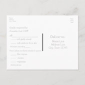 Carte de réponse de mariage avec lumières de grang (Dos)