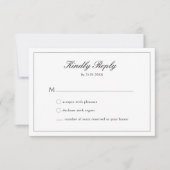 Carte de réponse de mariage avec monogramme de bla (Devant)
