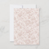 Carte de réponse de mariage avec monogramme de crê (Dos)