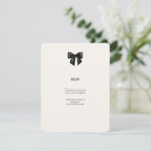 Carte de réponse de mariage avec nœud en ruban noi