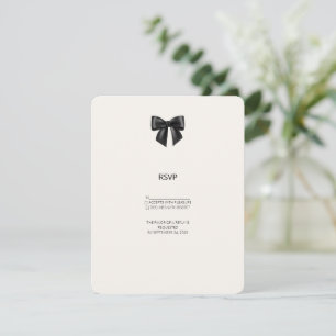 Carte de réponse de mariage avec nœud en ruban noi