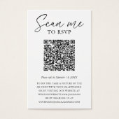 Carte de réponse de mariage avec photo de code QR  (Devant)
