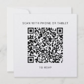 Carte de réponse de mariage avec QR Code élégant (Dos)
