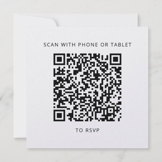 Carte de réponse de mariage avec QR Code élégant (Dos)