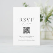 Carte de réponse de mariage avec QR Code | Floral (Debout devant)