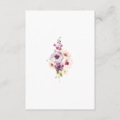 Carte de réponse de mariage avec QR Code | Floral (Dos)