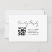 Carte de réponse de mariage avec QR Code moderne (Devant)