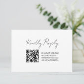 Carte de réponse de mariage avec QR Code moderne (Debout devant)